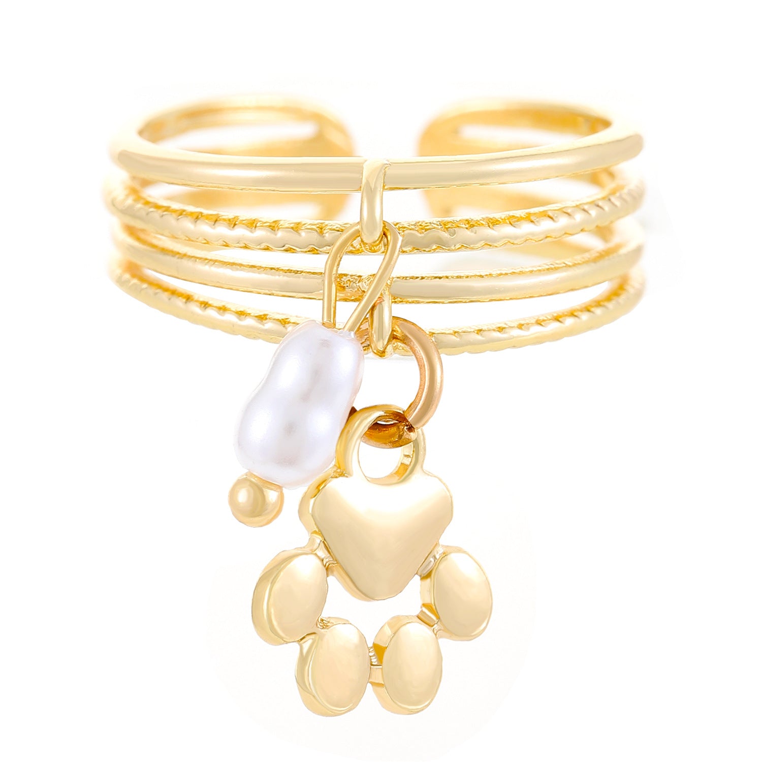 Wholesale Cat's Paw Zircon Pendant Ring