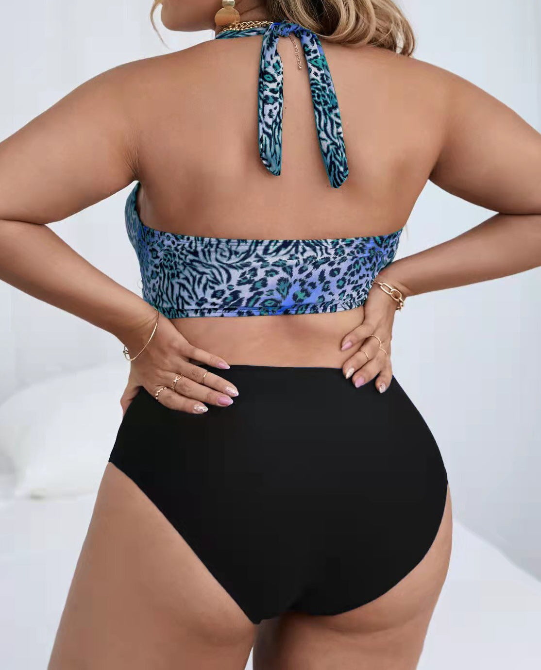 Wholesale Leopard Gradient Print Bikini One Piece Swimwear