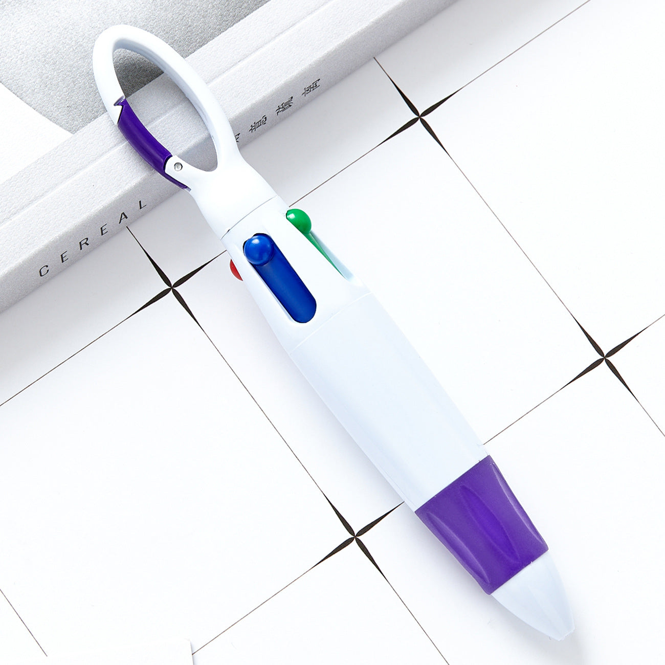 Wholesale Mountaineering Buckle Four Color Jumping Plastic Ballpoint Pen