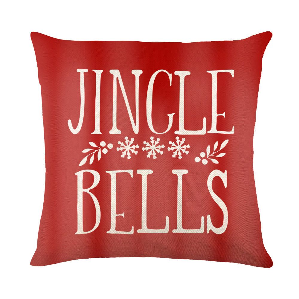 Wholesale Simple Christmas Throw Pillow Cover Letter Decoration Cushion Linen Printing Waist Cushion