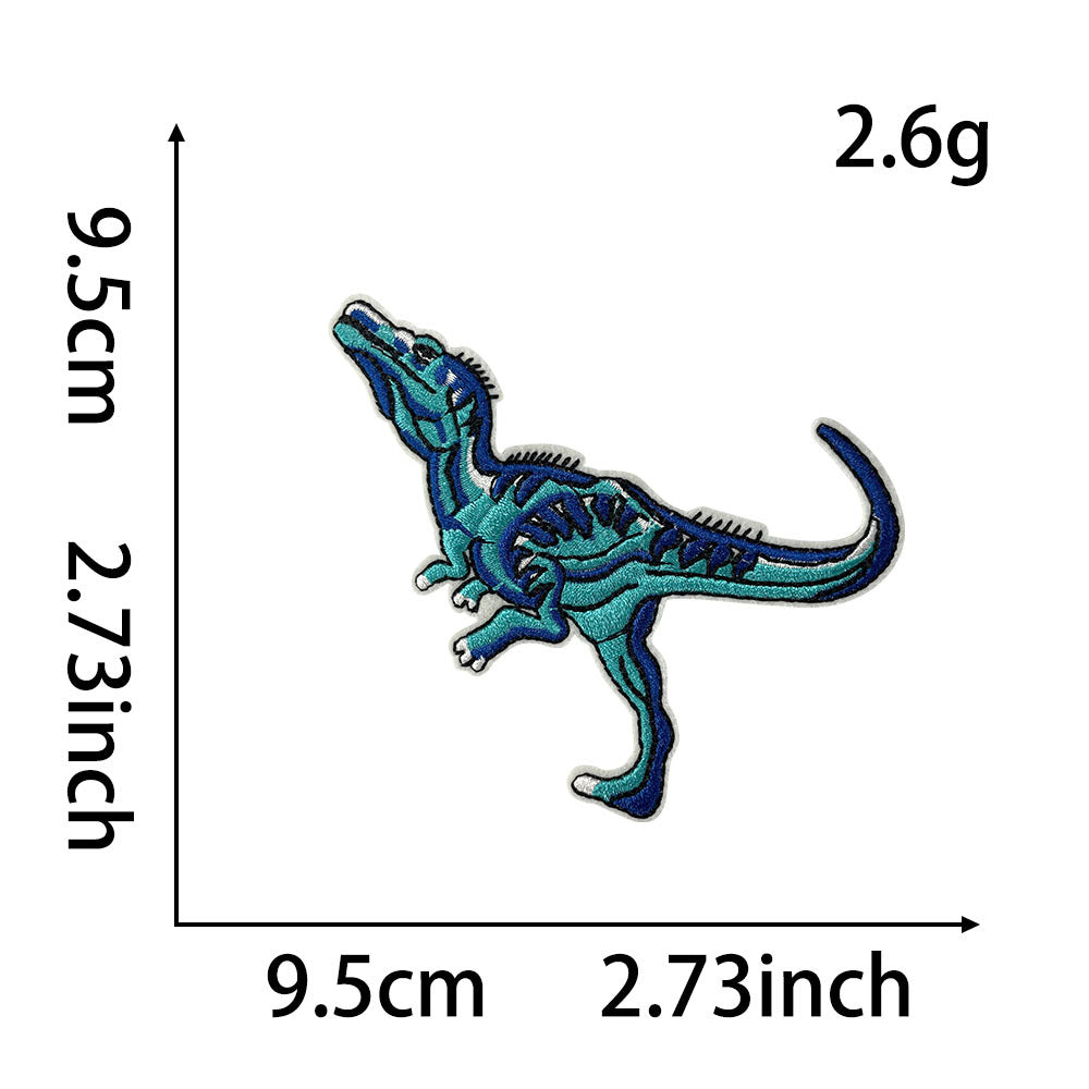 Wholesale Cartoon Dinosaur Decorative Embroidered Patches For Clothing DIY Iron On Craft Supply