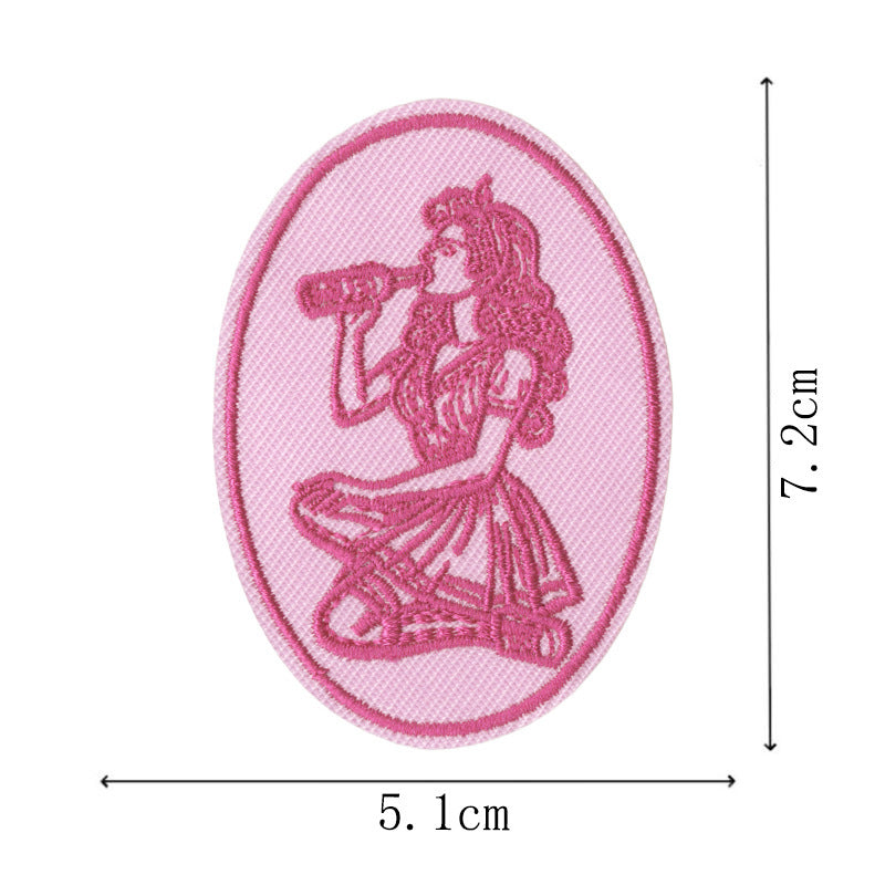 Wholesale Colorful Bar Theme Embroidered Letter Patches 9 Piece Set For Clothing And Towels DIY Craft Supply