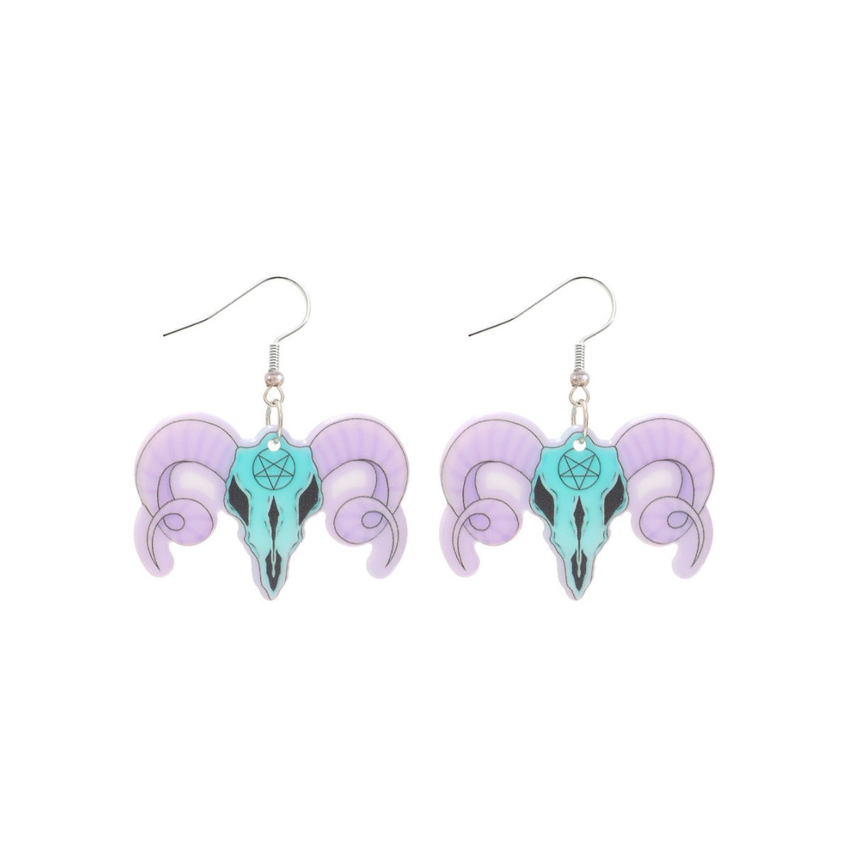 Wholesale Acrylic Devil Skeleton Color Kitten Earrings