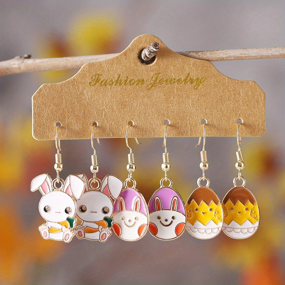 Wholesale  Easter Egg Pendant Zinc Alloy Earrings