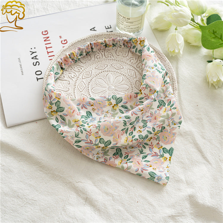 Wholesale New Floral Pastoral Wind Scarf Women's Elastic Headband