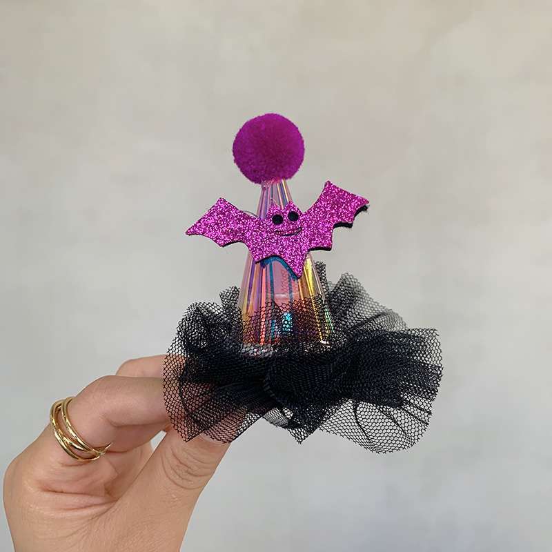 Wholesale Halloween Party Glow Duck Billed Cloth Hair Clips
