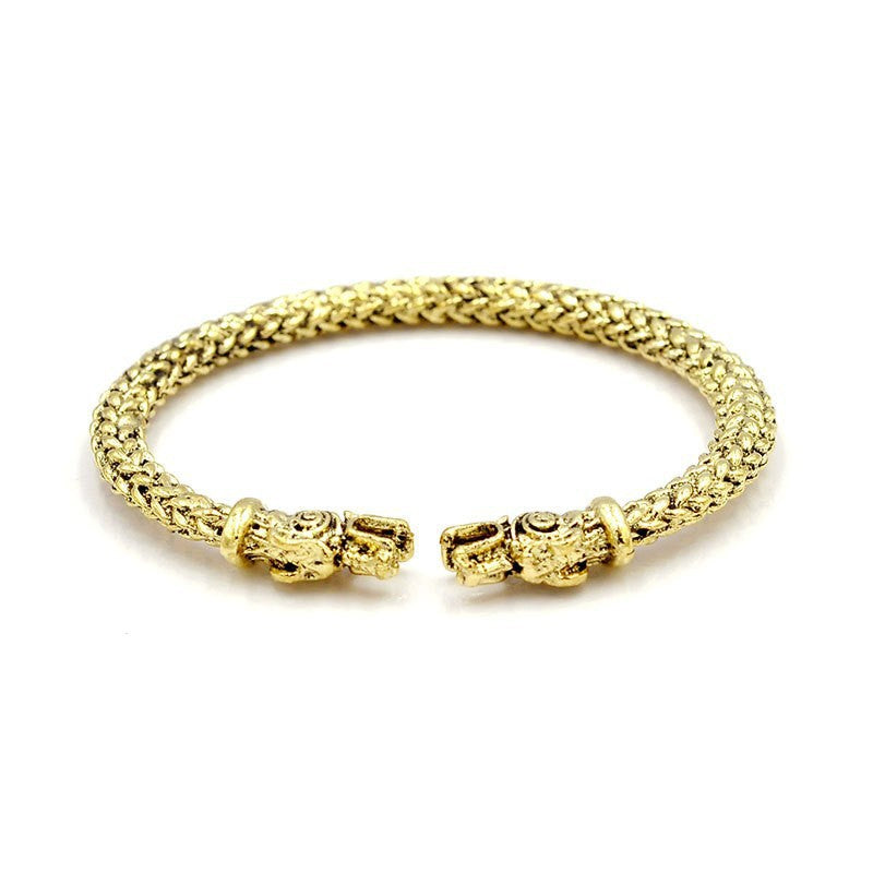 Wholesale Retro Men's Wolf Head Opening Bracelet