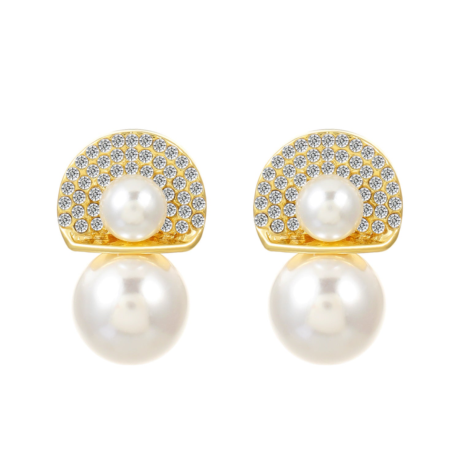 Pendientes de perlas grandes exageradas al por mayor aretes franceses