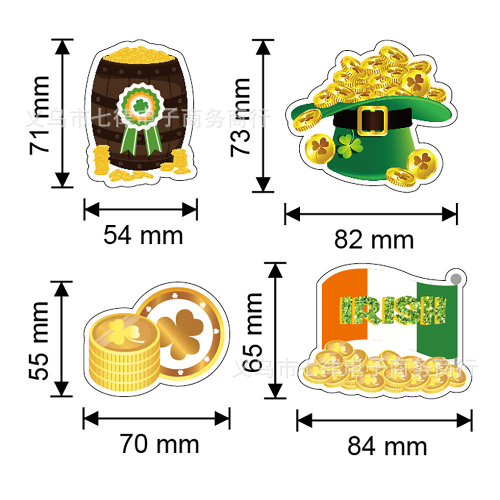 Wholesale 12pcs St. Patrick's Day Party Decoration Paper Cake Inserts