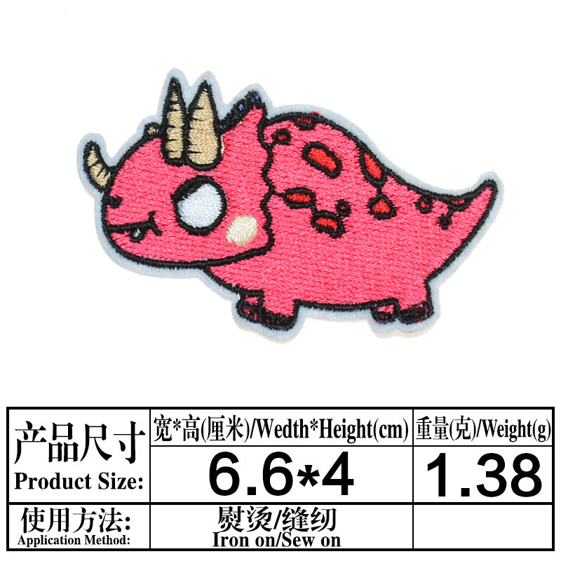 Wholesale Stylish Dinosaur Twill Embroidered Patch Iron On Applique For DIY Clothing And Bag Decoration