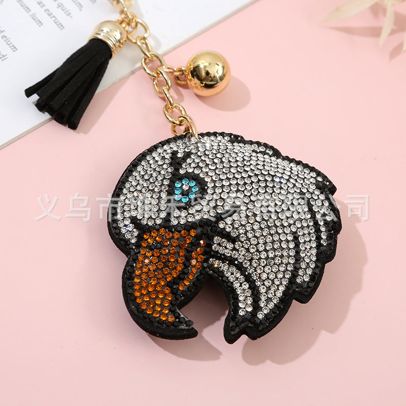 Wholesale Velvet Eagle Head Hot Diamond Keychains