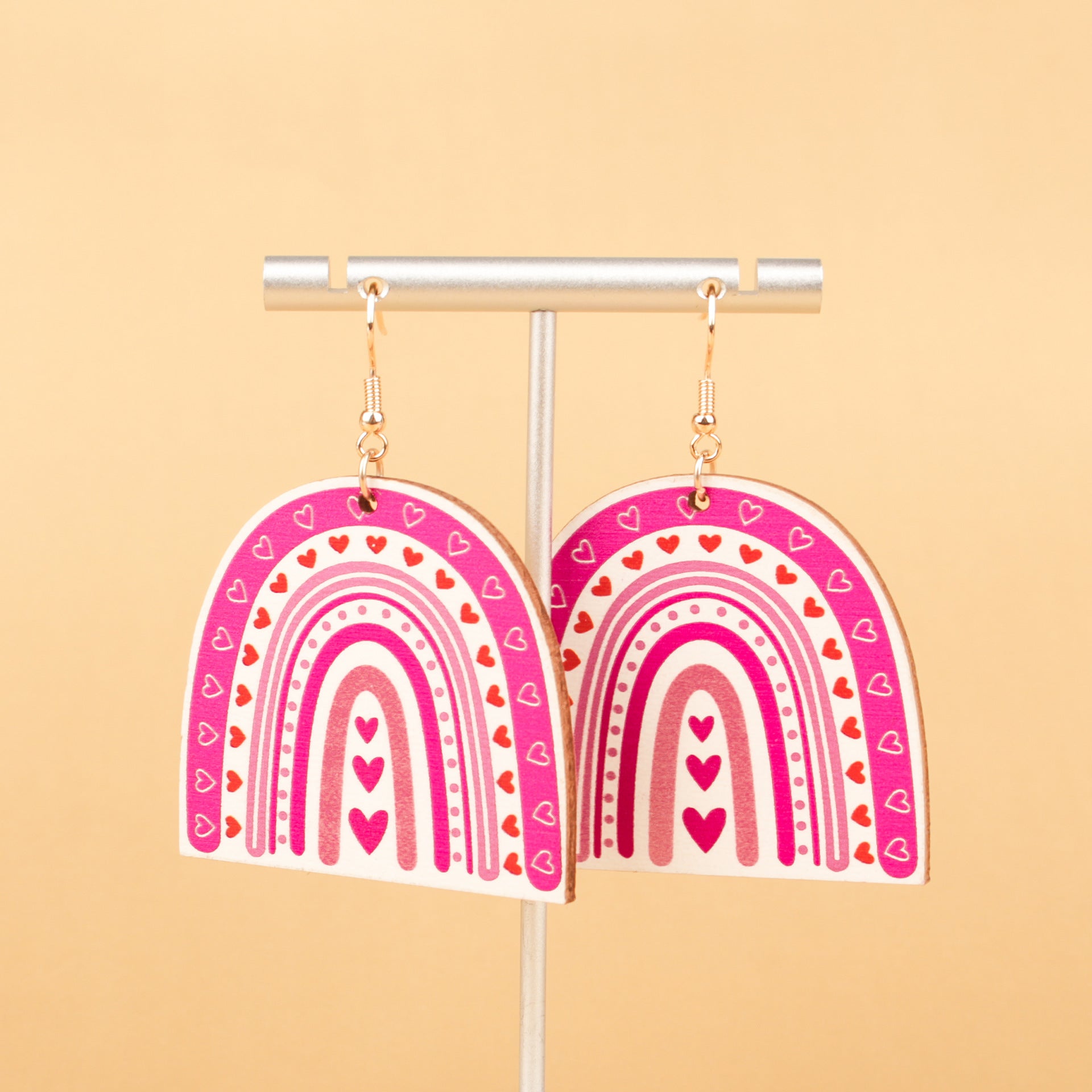 Wholesale Love Sparkling Heart shaped Acrylic Earrings for Valentine' s Day