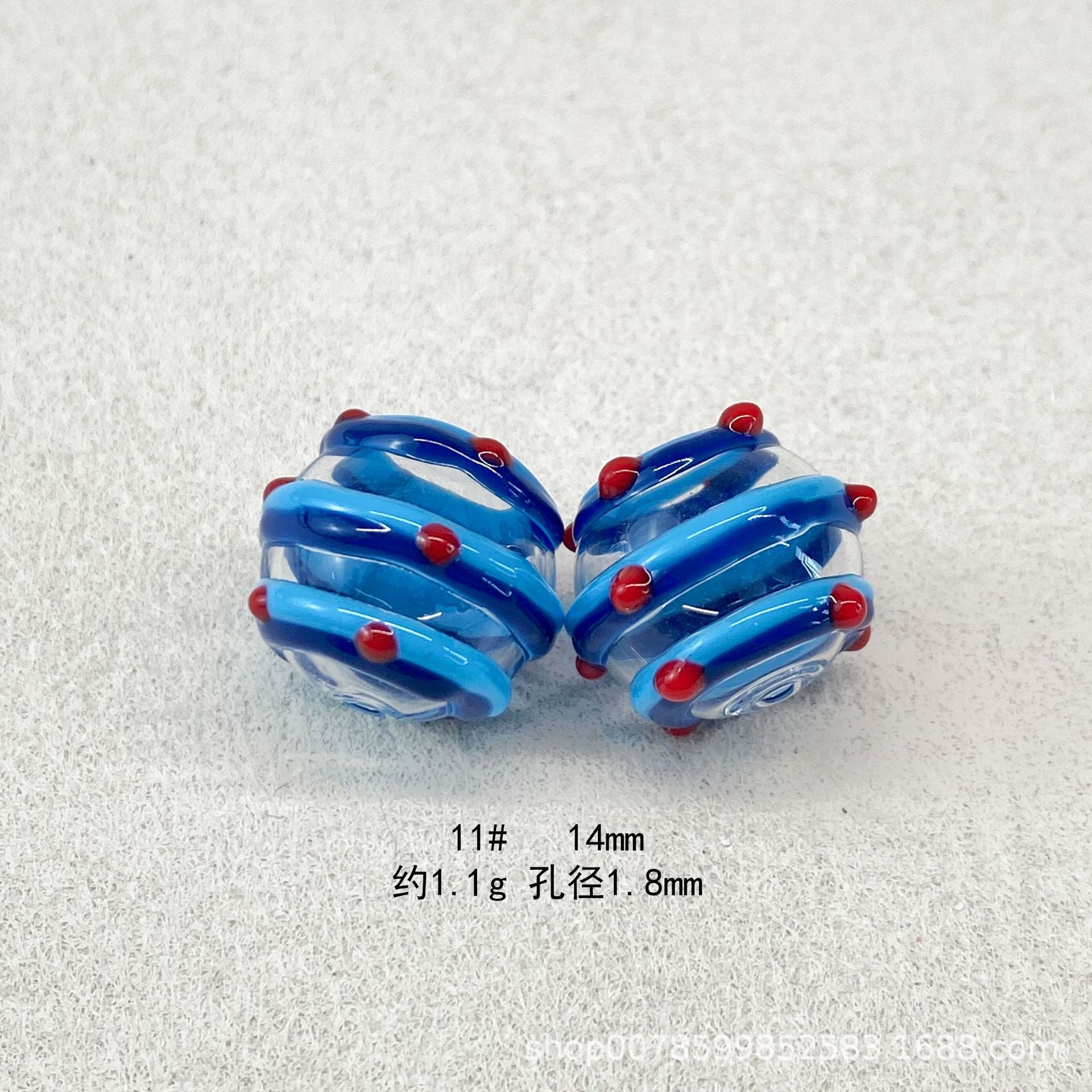 Wholesale 10pcs Transparent hollow glass heart-shaped polka dot hand-painted flower beads