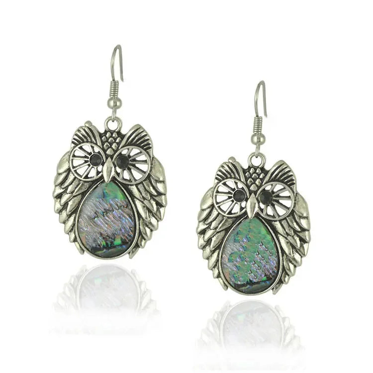 Wholesale  retro style shell owl elephant color shell earrings retro special earrings