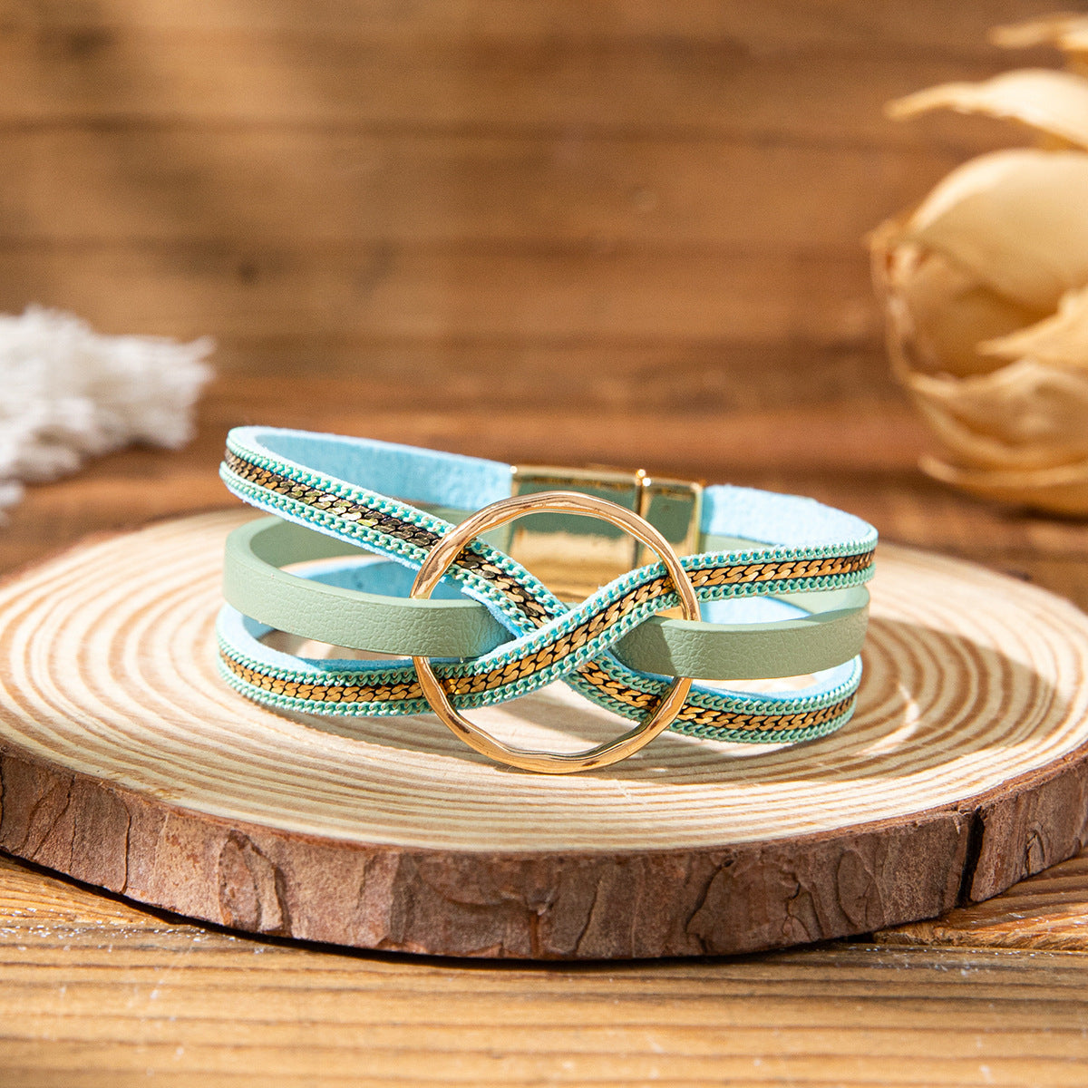 Wholesale Bohemian Magnetic Buckle  Layered Bracelet Set