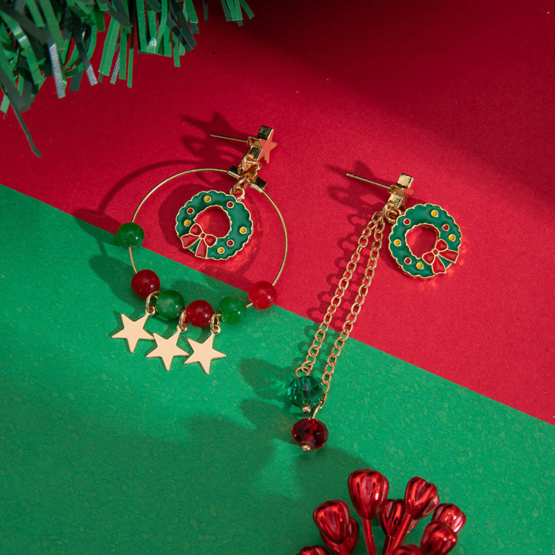 Wholesale Christmas Colorful Bell Alloy Earrings