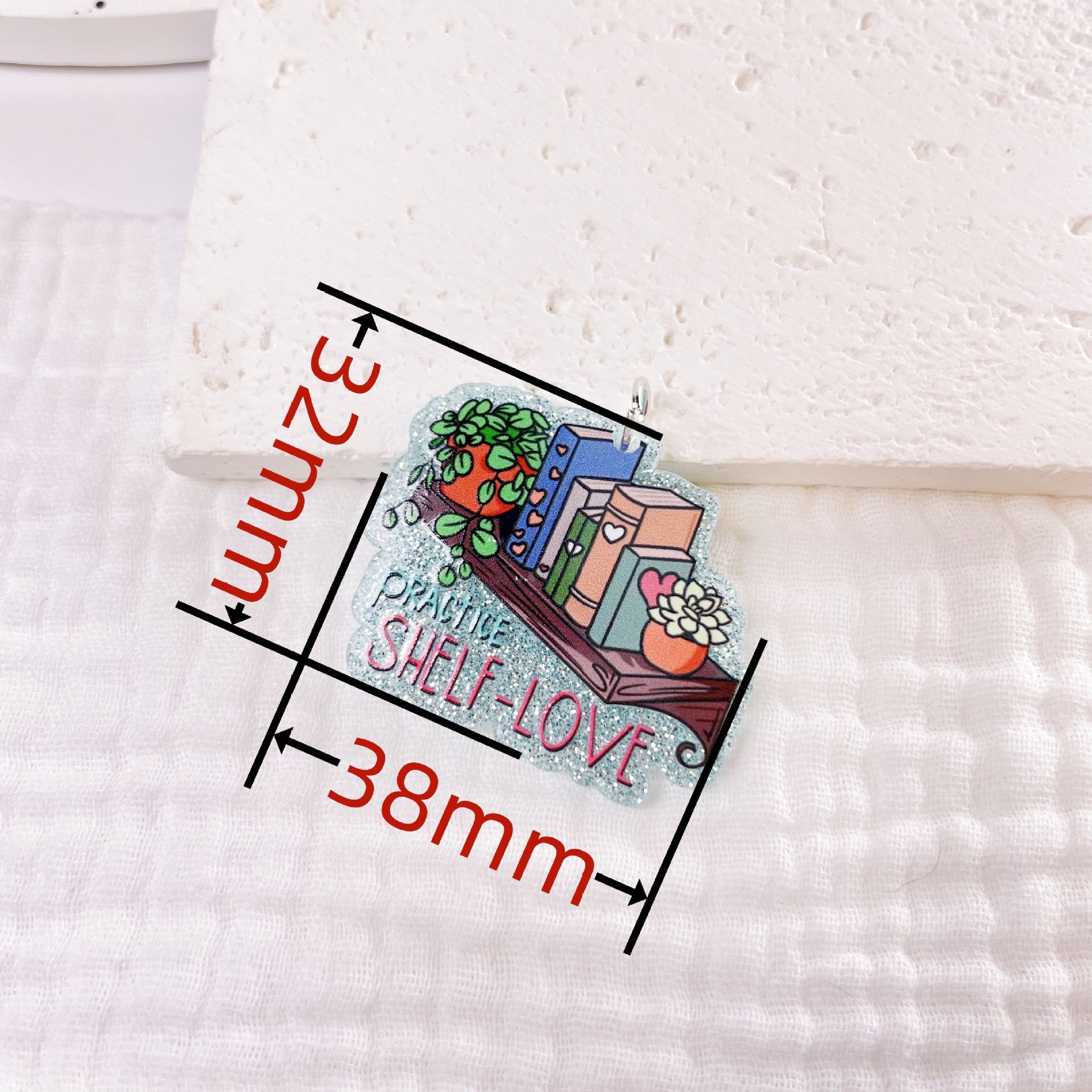 Wholesale 10pcs Acrylic Glitter Version of The Back-to-school Season Earrings Small Pendant DIY Accessories