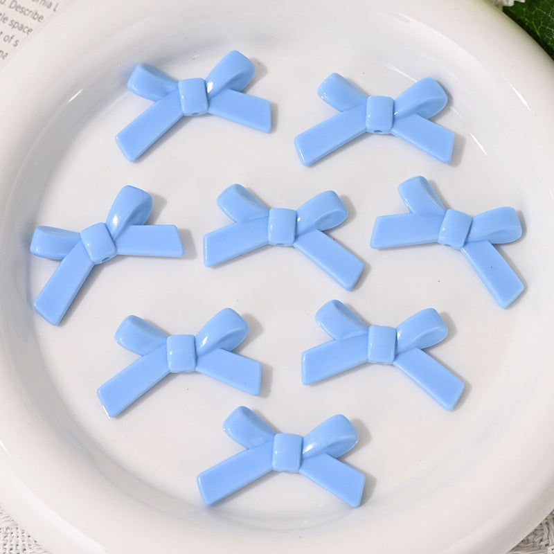 Wholesale 10pcs Bow Candy Color Scattered  Acrylic Beads