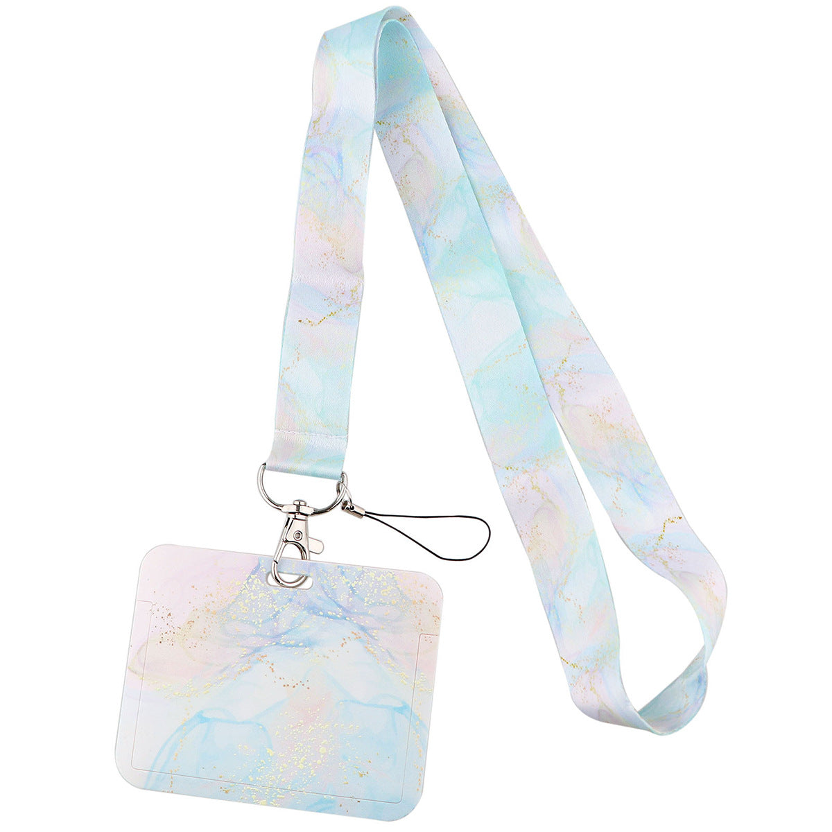 Wholesale Marble Texture Card Holder Lanyard Keychain