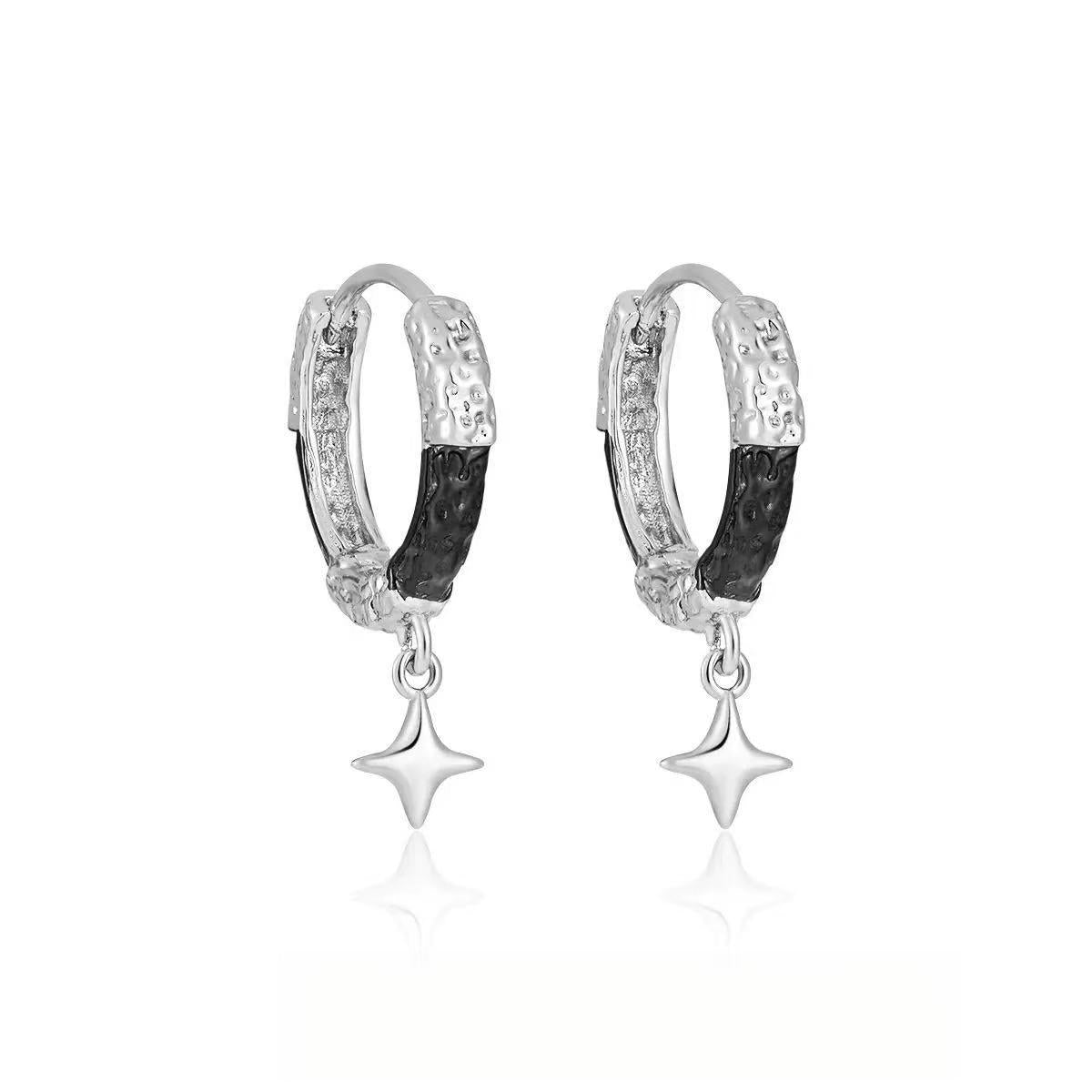 Wholesale Dark textured starry Goth Theme earrings