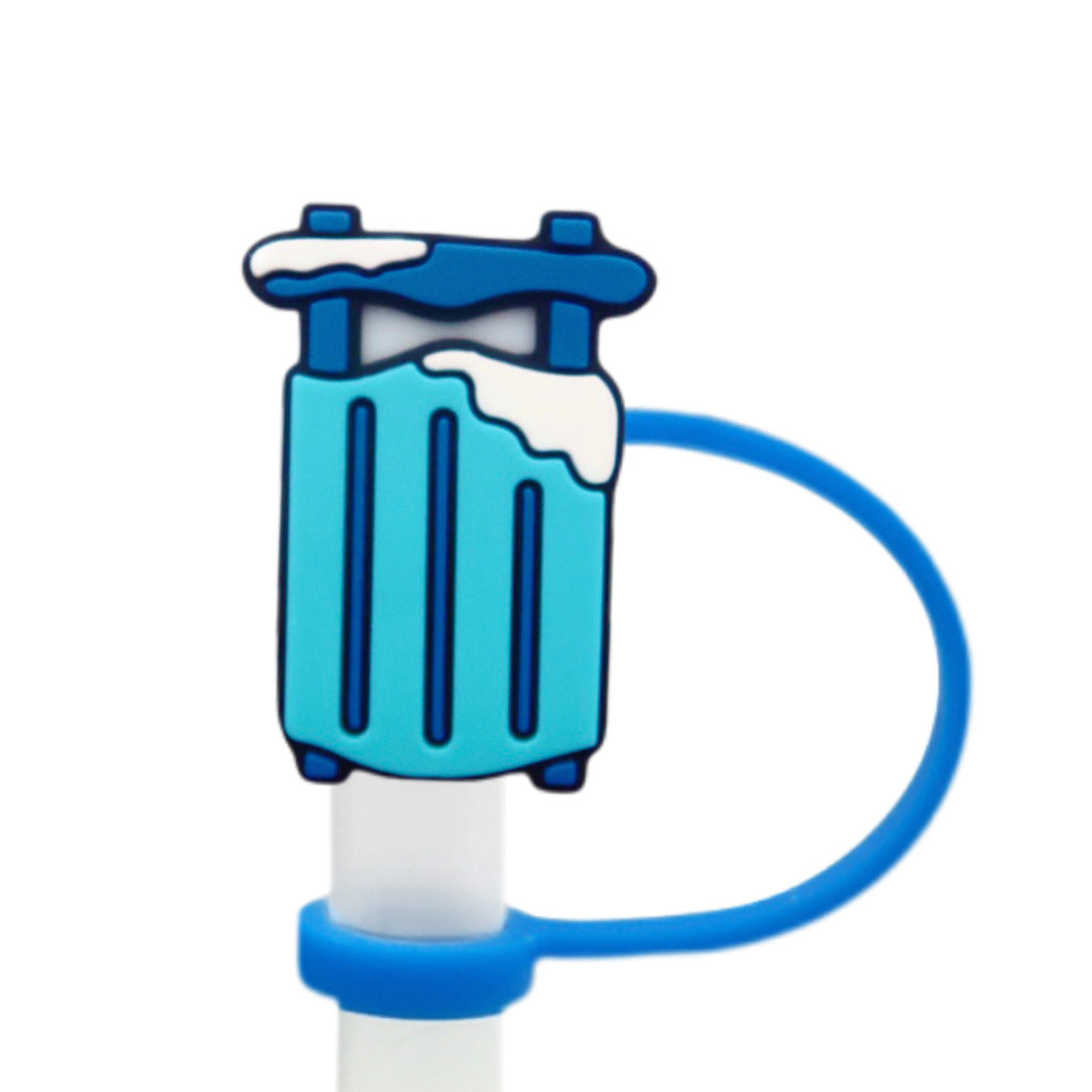 Wholesale 10pcs Winter Series Straw Cap Straw Sleeve Straw Tube Cap