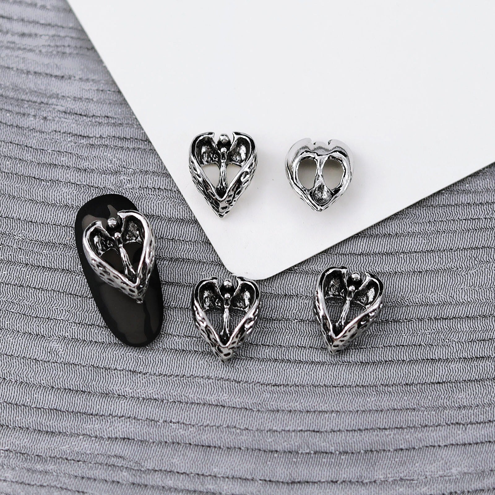 Wholesale 10pcs Retro nail accessories punk style cross dark silver metal nail accessories