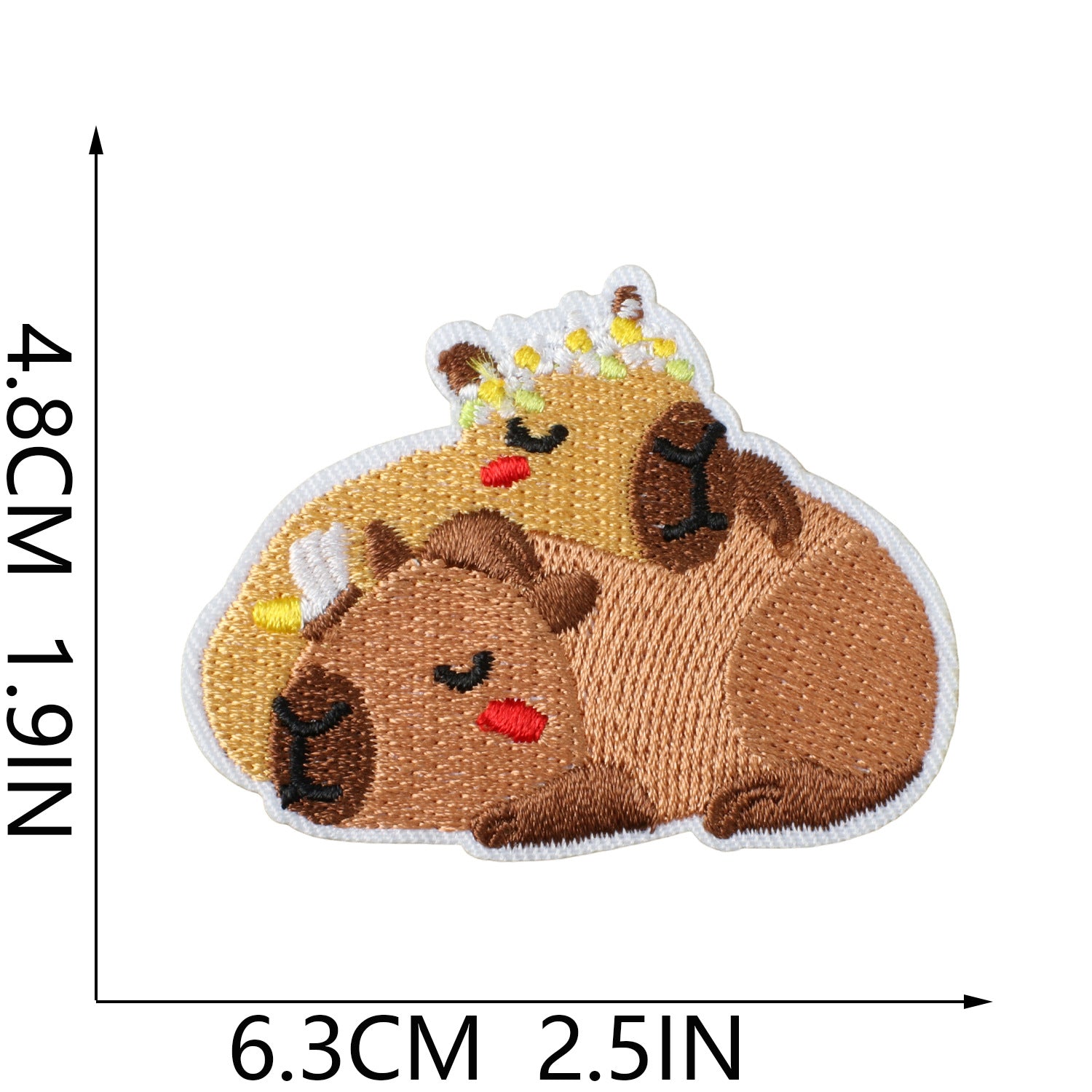 Wholesale Cute Capybara Cartoon Sun Embroidery Patch Iron On Decorative Accent For Clothing Bags DIY Gift Resale