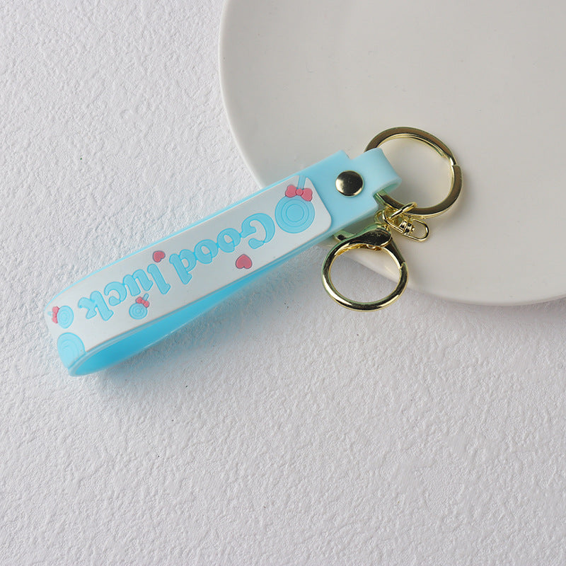 Wholesale PVC Candy Color Soft Rubber Cord Keychain