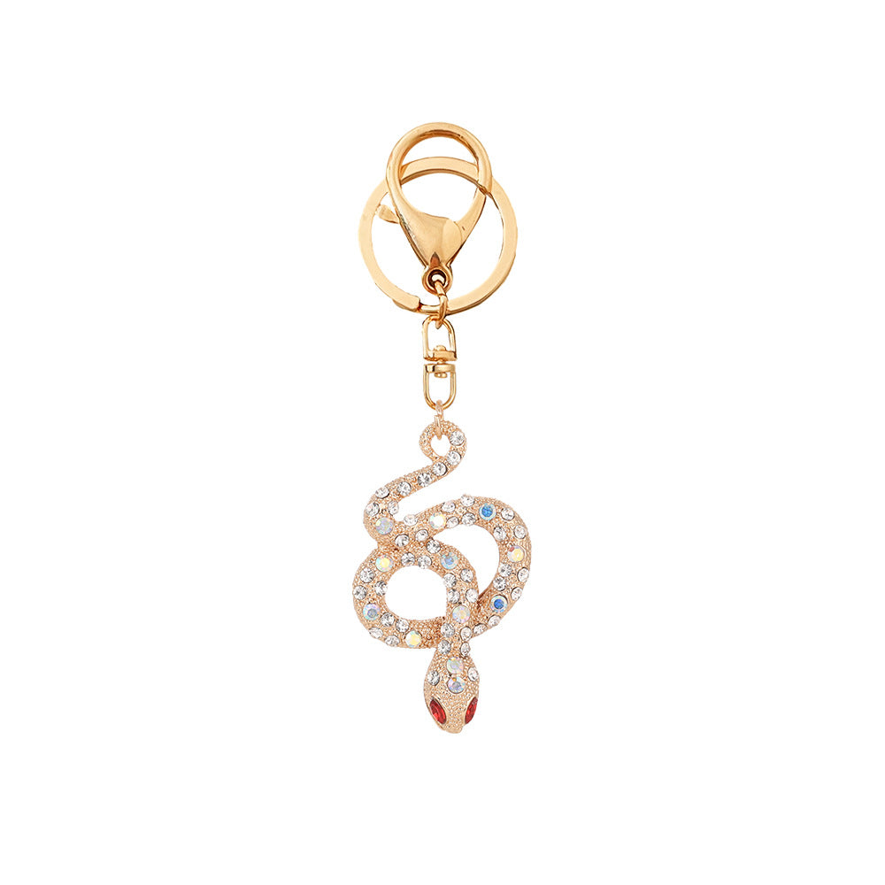 Wholesale Zodiac snake car keychain diamond exquisite bag pendant this life year snake series small gift