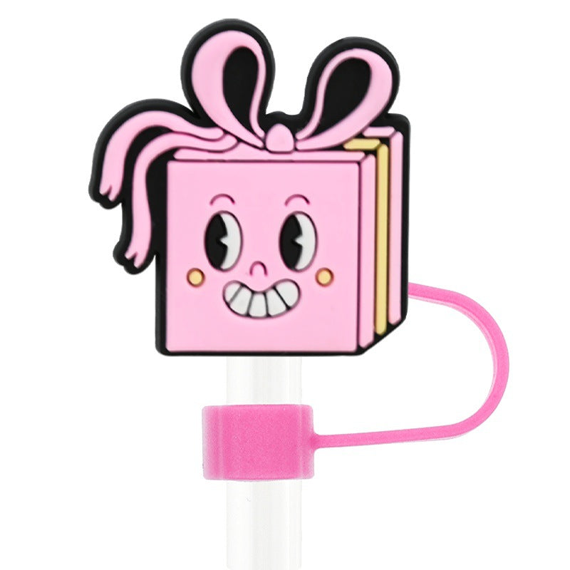 Wholesale Random 100pcs Valentine' s Day 10mm Universal Soft Rubber Decorative  Straw Tube Cap