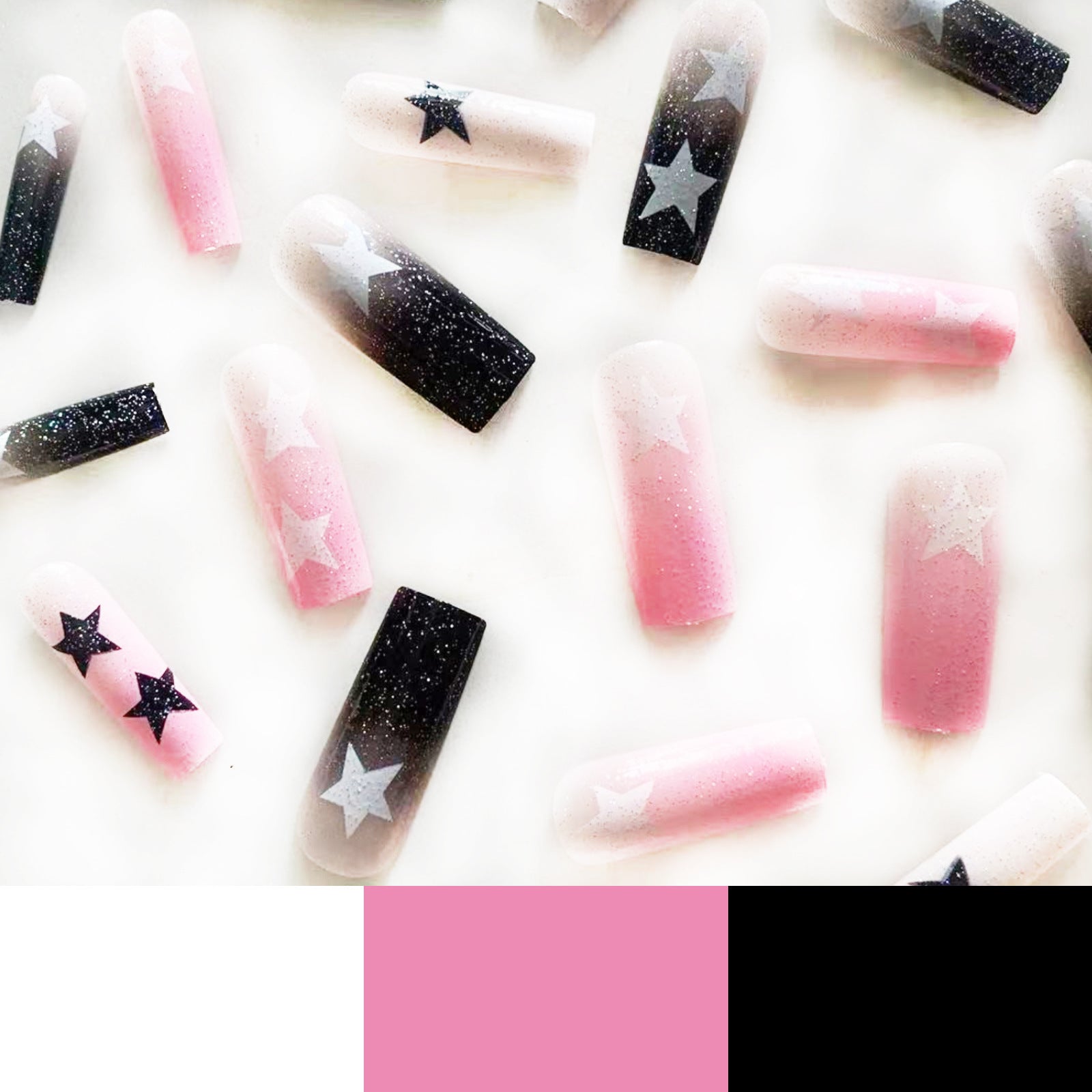 Wholesale Mandarin Duck Gradient Pentagram Nail Stickers