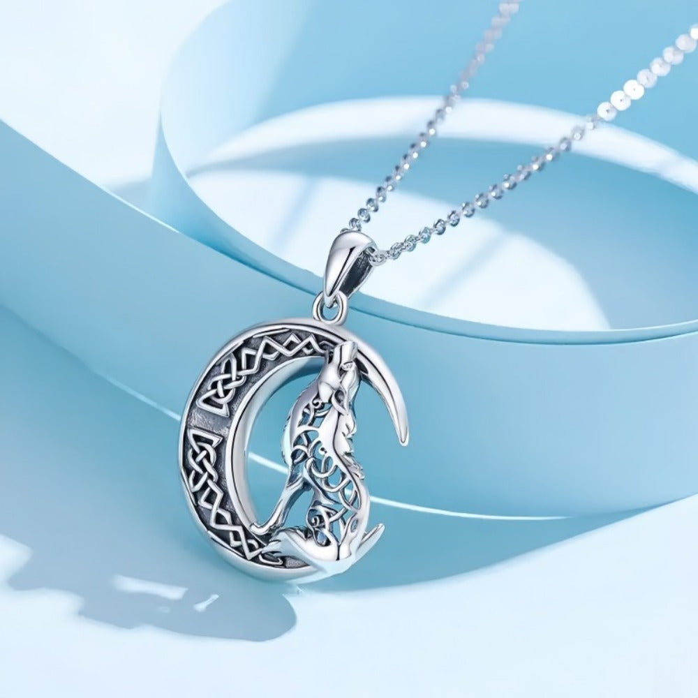 Wholesale Moon Wolf Necklace Pendant Handmade Light Luxury