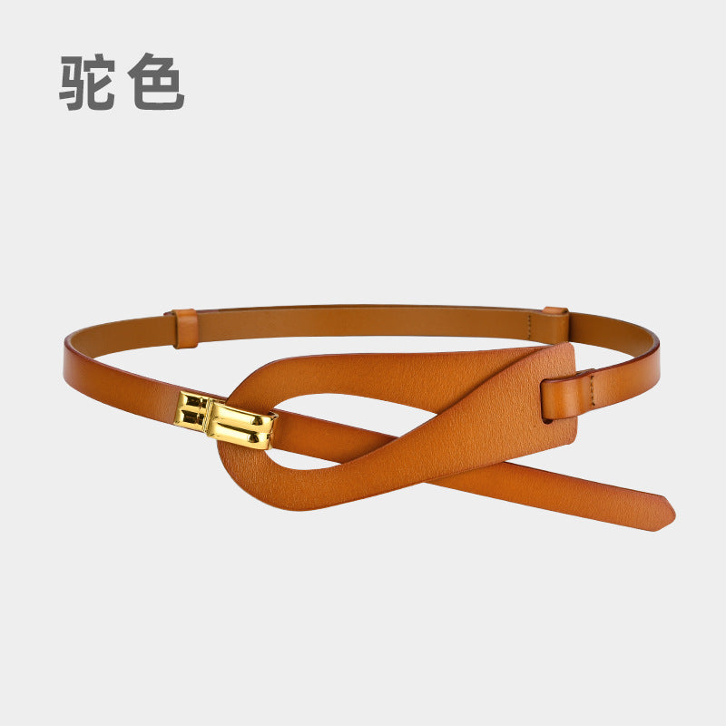 Wholesale Two-layer Cowhide Belt with No Holes for Adjustment and Outer Decoration