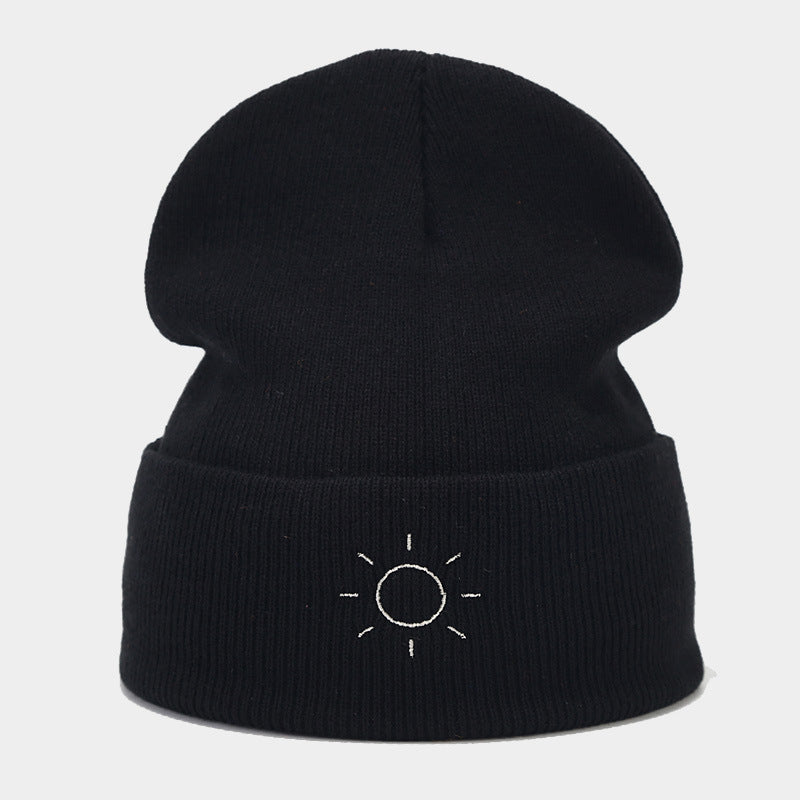 Wholesale Winter Hat Simple Sun Embroidered Woolen Hat Knitted Hat