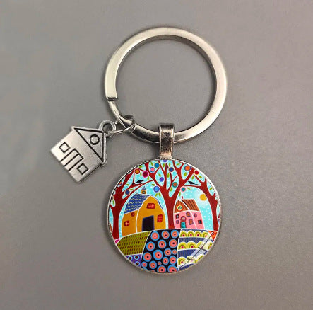 卸売カラフルなハウスメタルキーホルダー