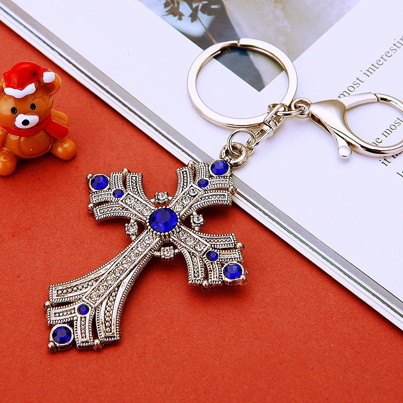 Wholesale Metal Crystal Four Leaf Clover Keychain Rhinestone Bag Charm Car Key Ring Fashion Accessory