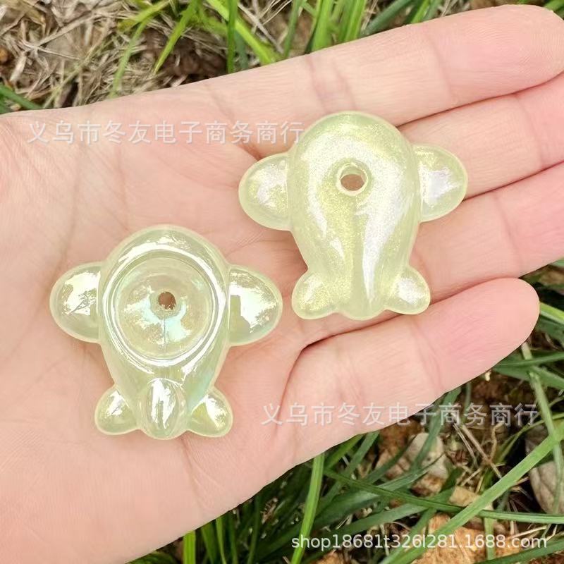 Wholesale 20pcs/pack Acrylic Beads with iridescent UV glitter starry sky effect straight holes.