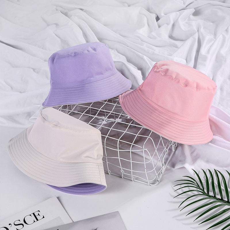 Wholesale Solid Color Double-sided Fashionable All-match Sunshade Bucket Hat
