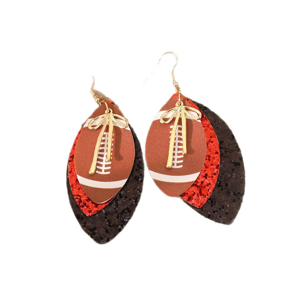 Wholesale Sports Elements Rugby Earrings