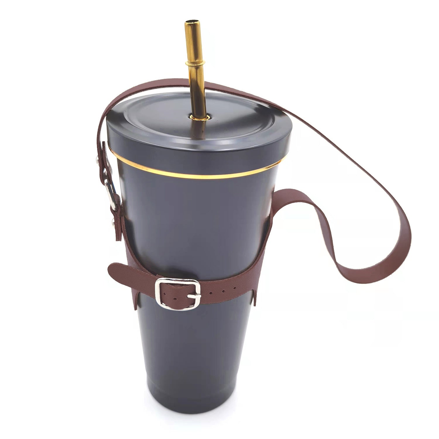 Wholesale Portable Adjustable PU Leather Diameter 75-95mm Cup Holder