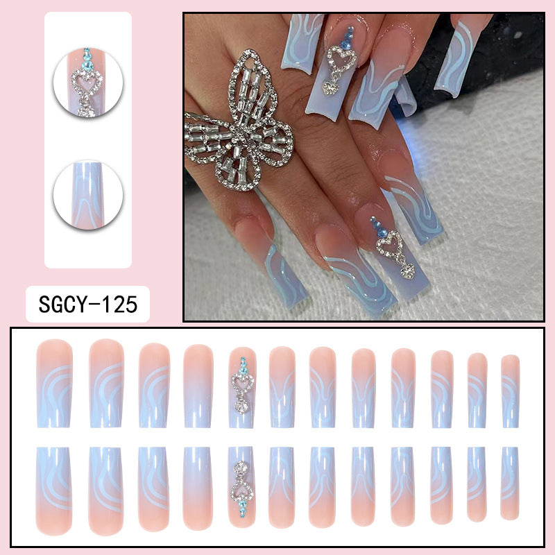 Wholesale Valentine's Day Wearable Nails Long Fake Nails Nail Patch Wearable Manicure Finished Products
