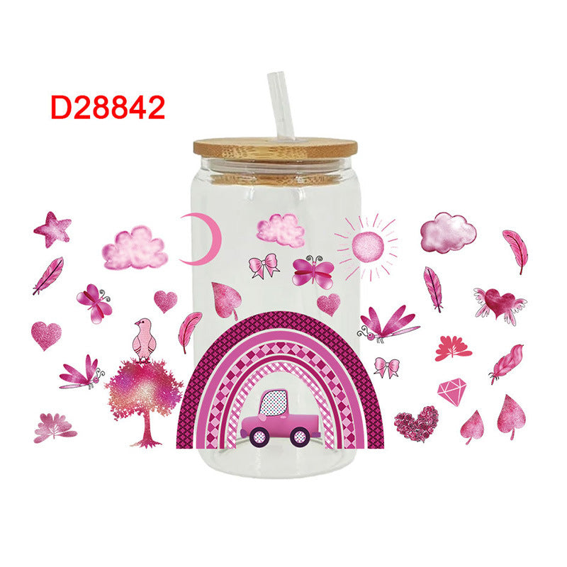 Wholesale Love Valentine's Day  16oz Cup UV DTF Wraps