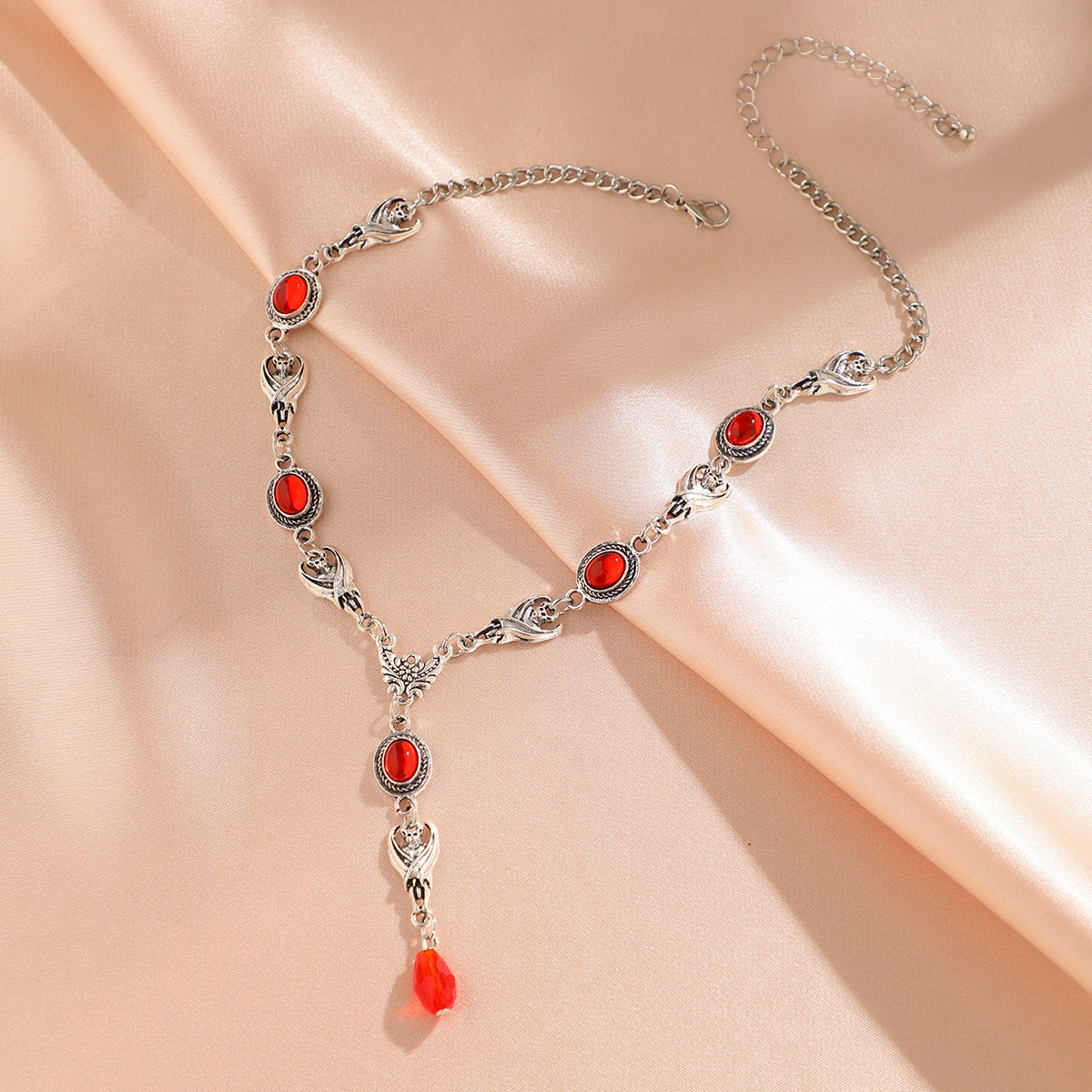 Wholesale Halloween Demon Gemstone Gothic Style Necklace