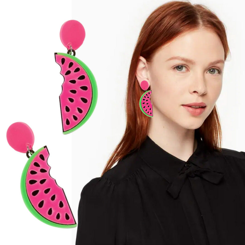 Wholesale Acrylic fruit vegetable Dragon Fruit  earrings