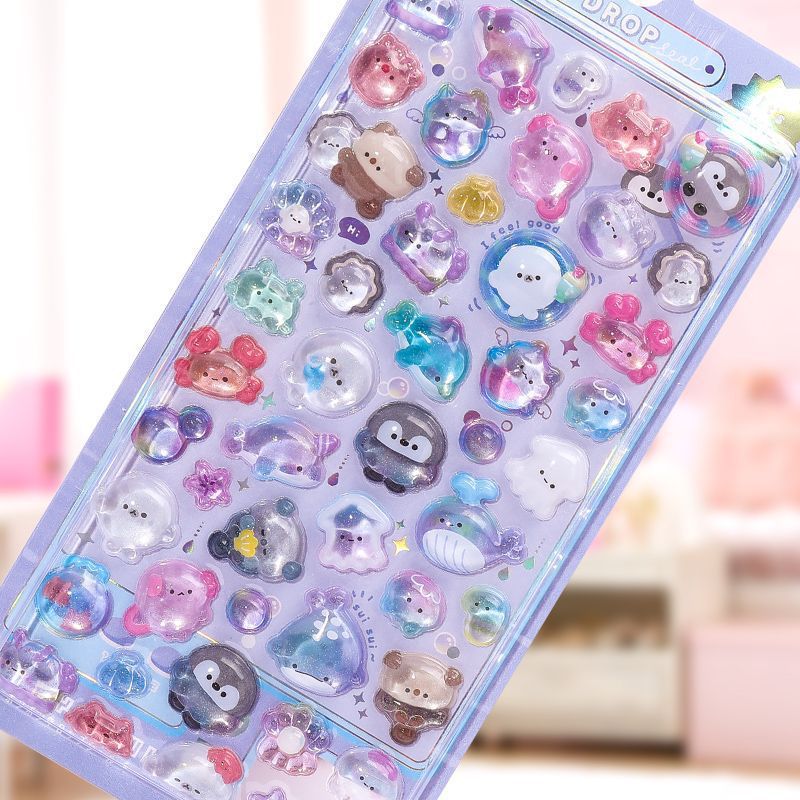 Wholesale Cute cartoon rabbits marine animals ghosts, 3D stickers