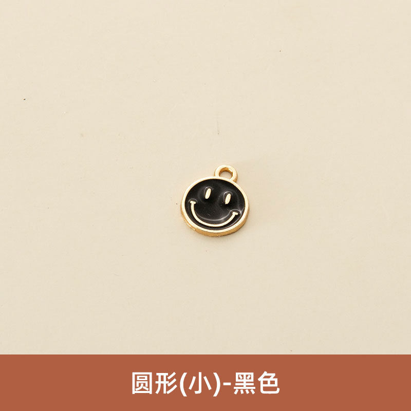 Wholesale Oil Drop Pendant Asymmetrical Funny Smiley Face Pendant Earrings Necklace Personality Pendant DIY Jewelry Accessories
