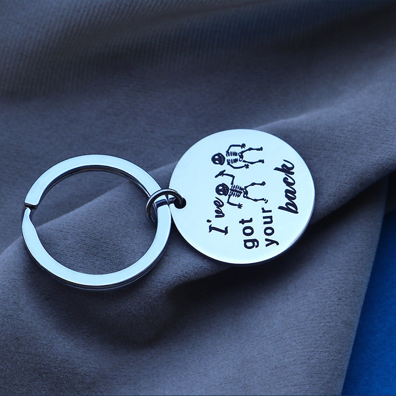 Wholesale Round Brand Stainless Steel Keychains