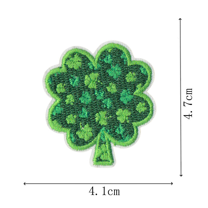 Wholesale St Patrick S Day Green Clover Leaf Embroidered Patch Set 25Pc Coat Fashion Accessory