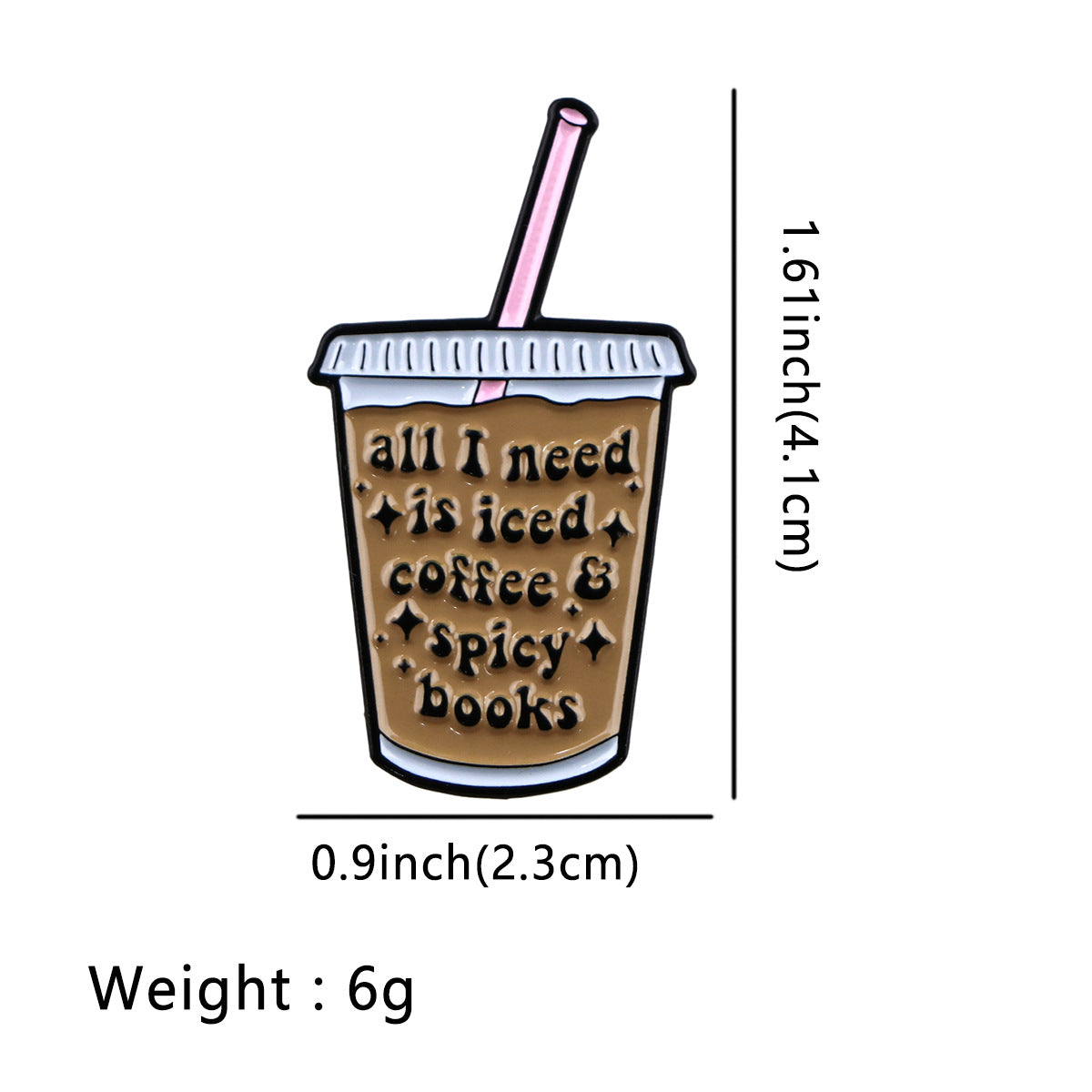 Wholesale Coffee Quote Brooch Cartoon Metal Badge Accessory