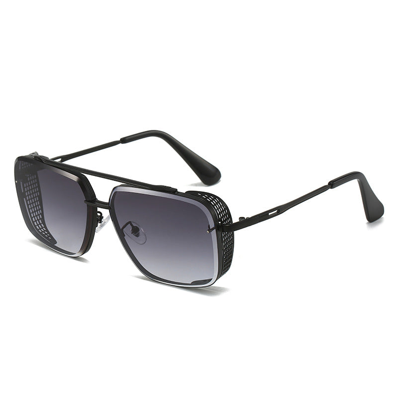 Wholesale PC Metal Mesh Edge UV Resistant European and American Square Sunglasses